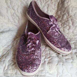 EUC Keds X Kate Spade New York Triple Glitter Sneaker (7.5) KICKS purple grape